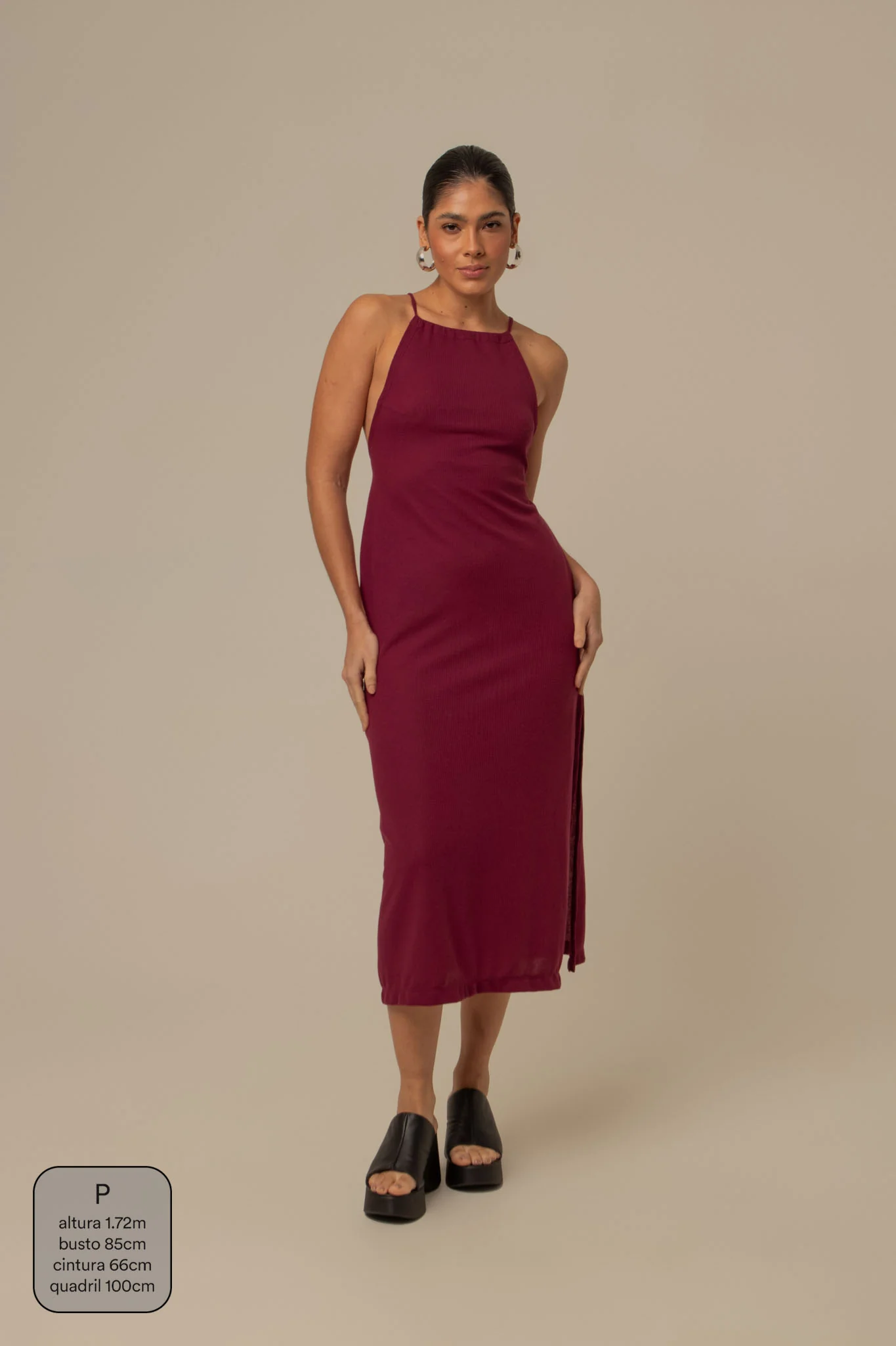 vestido comfy | vestido costas abertas com fenda lateral - Image 21