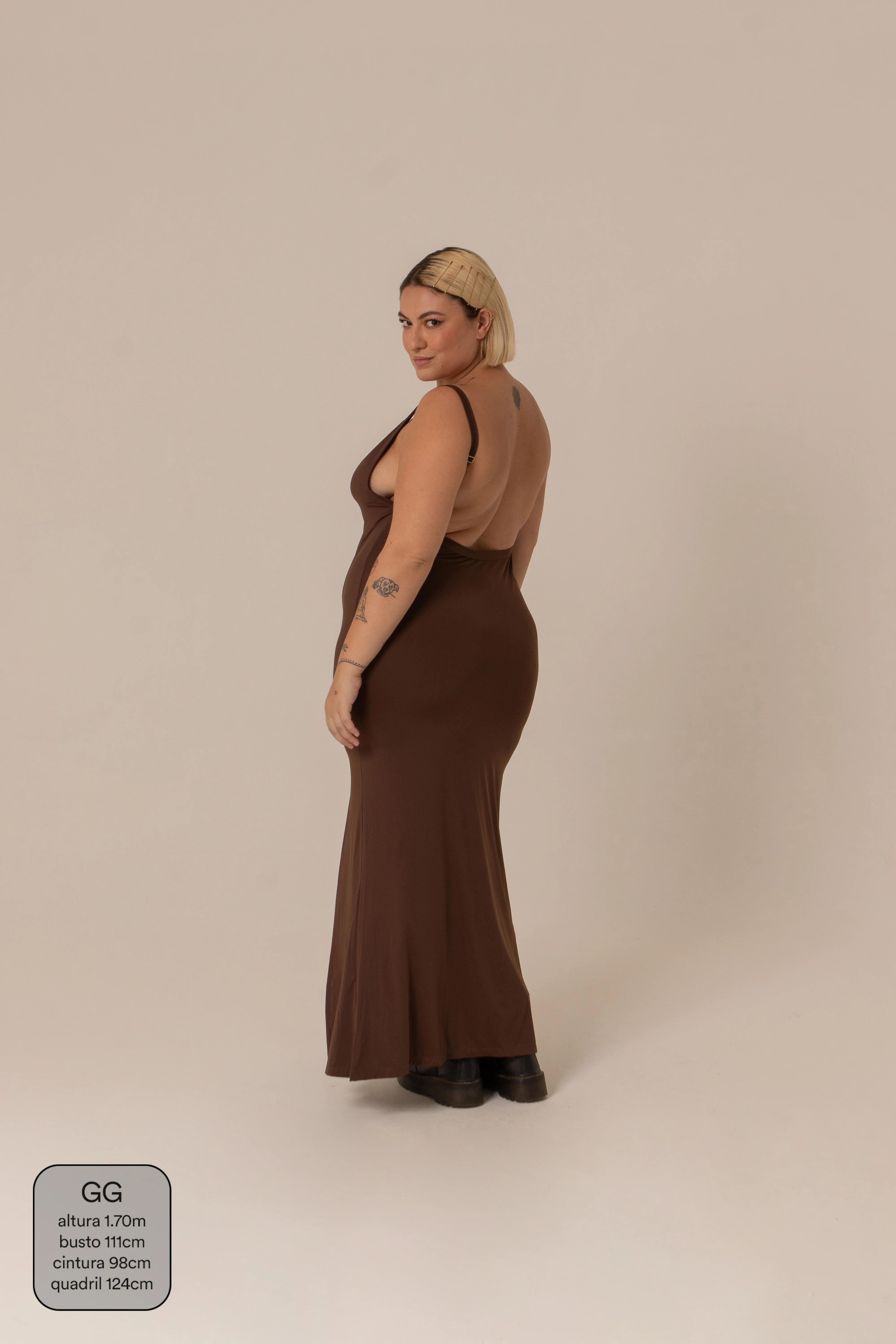 vestido kim | vestido com costas abertas e fenda - Image 4