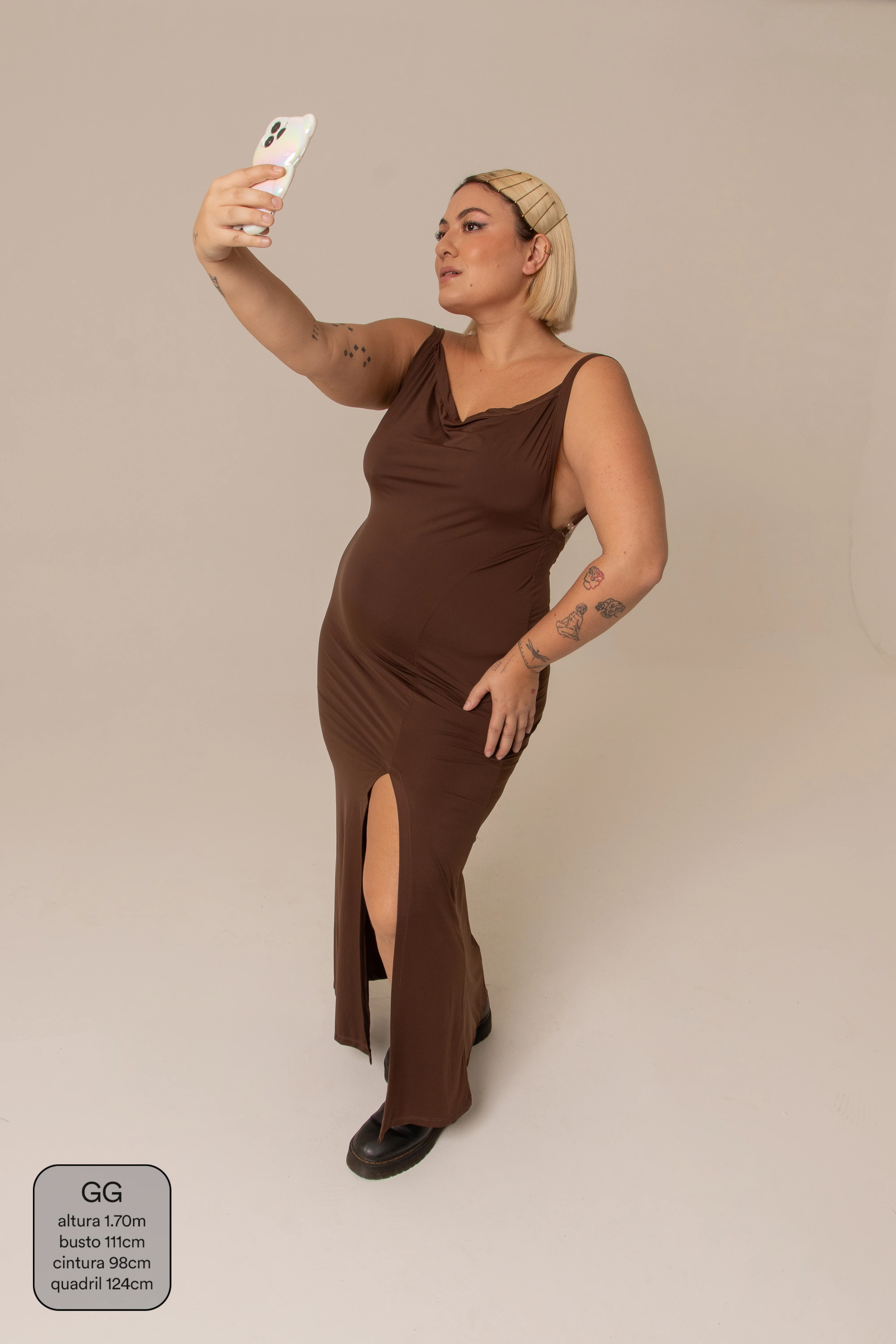 vestido kim | vestido com costas abertas e fenda - Image 7
