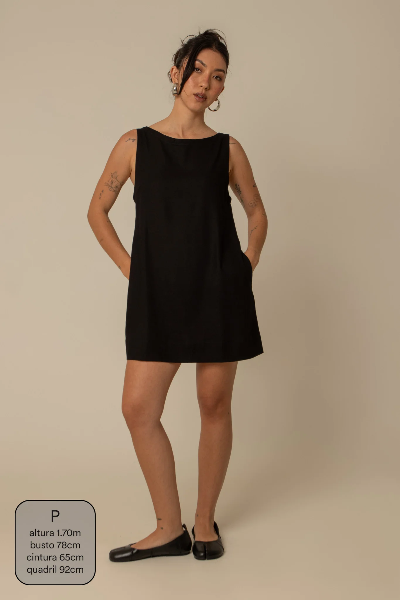 vestido sossego curto | vestido reto de viscolinho - Image 5