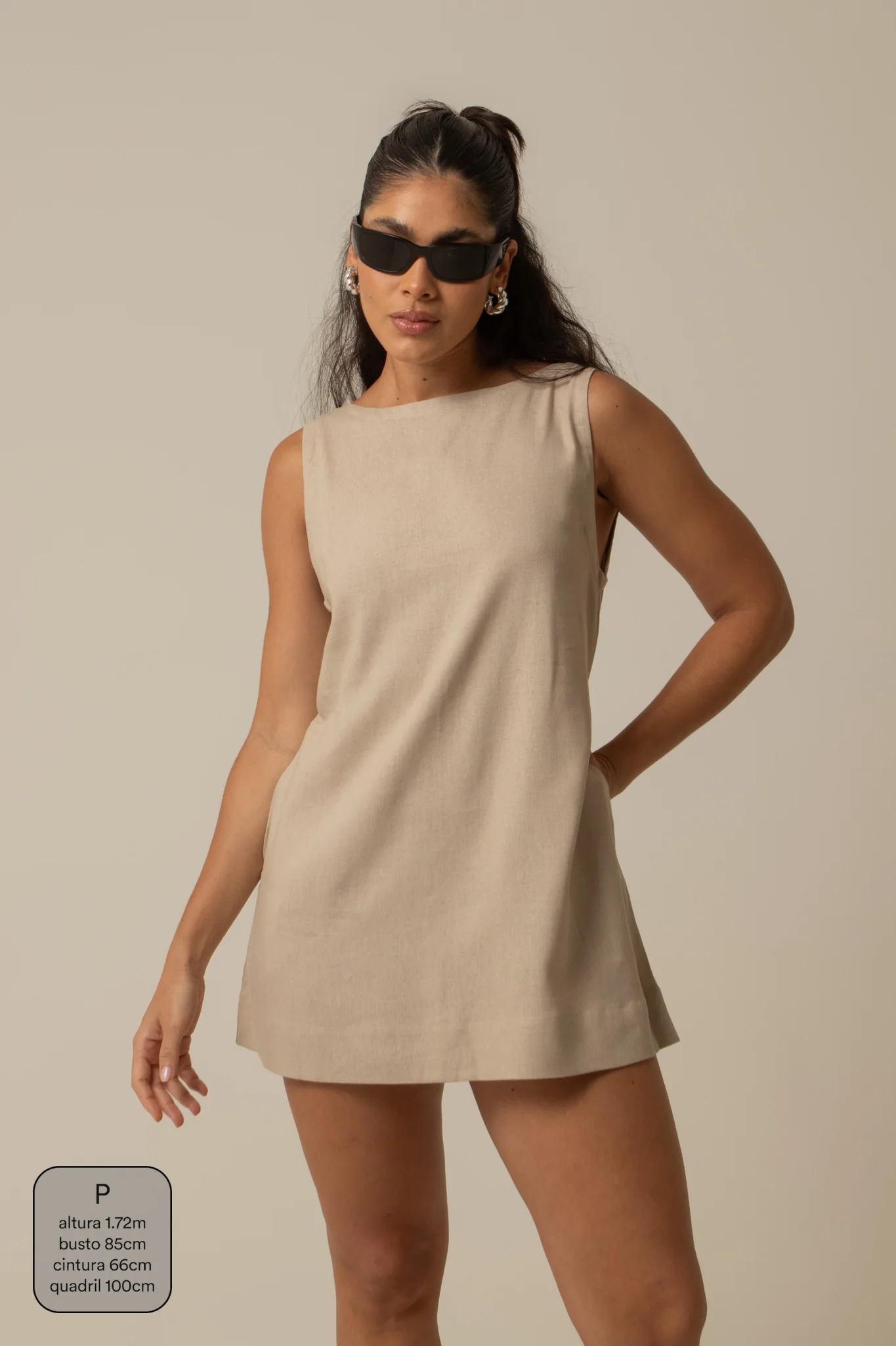 vestido sossego curto | vestido reto de viscolinho - Image 9