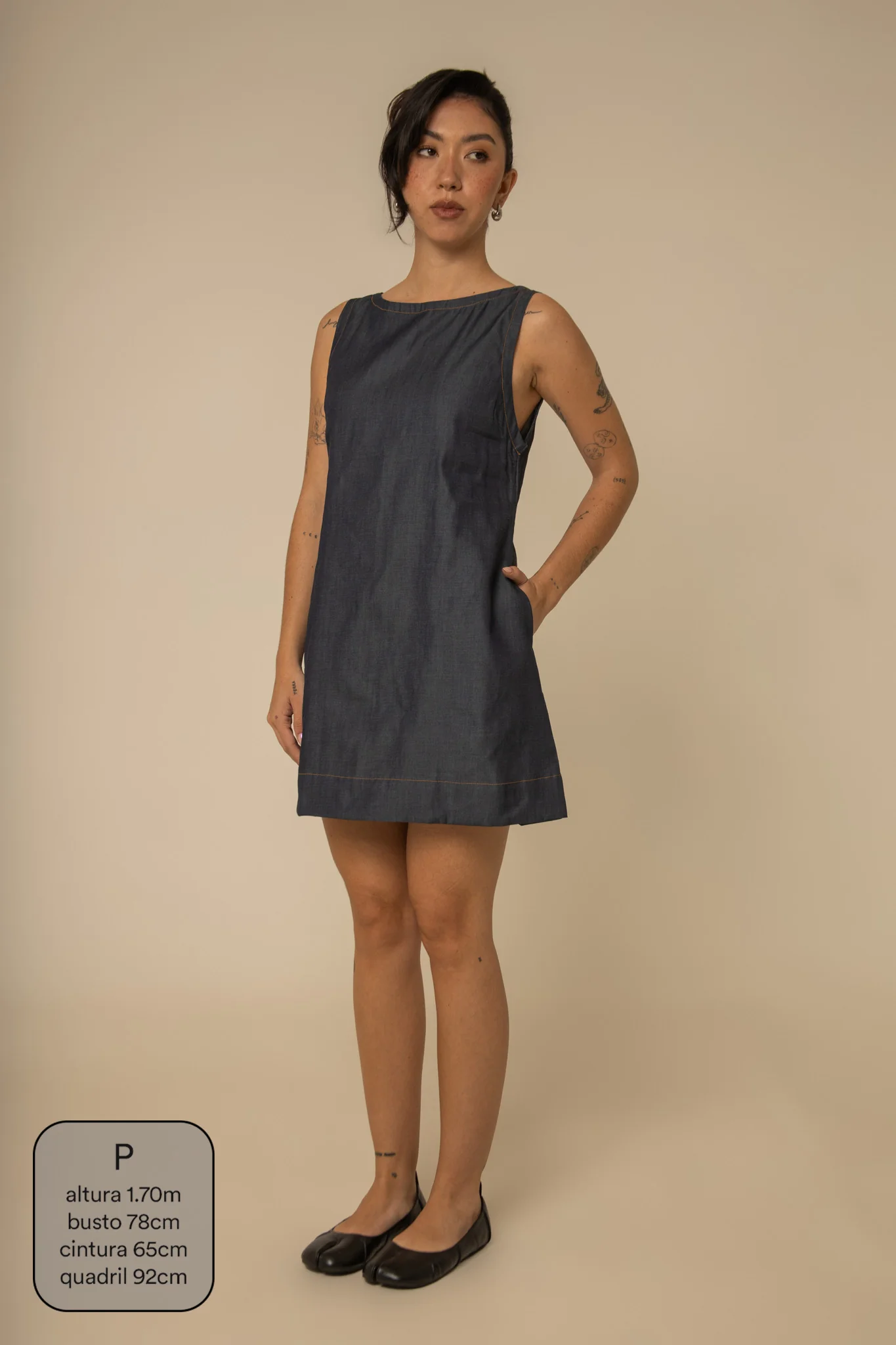 vestido sossego curto jeans - Image 13