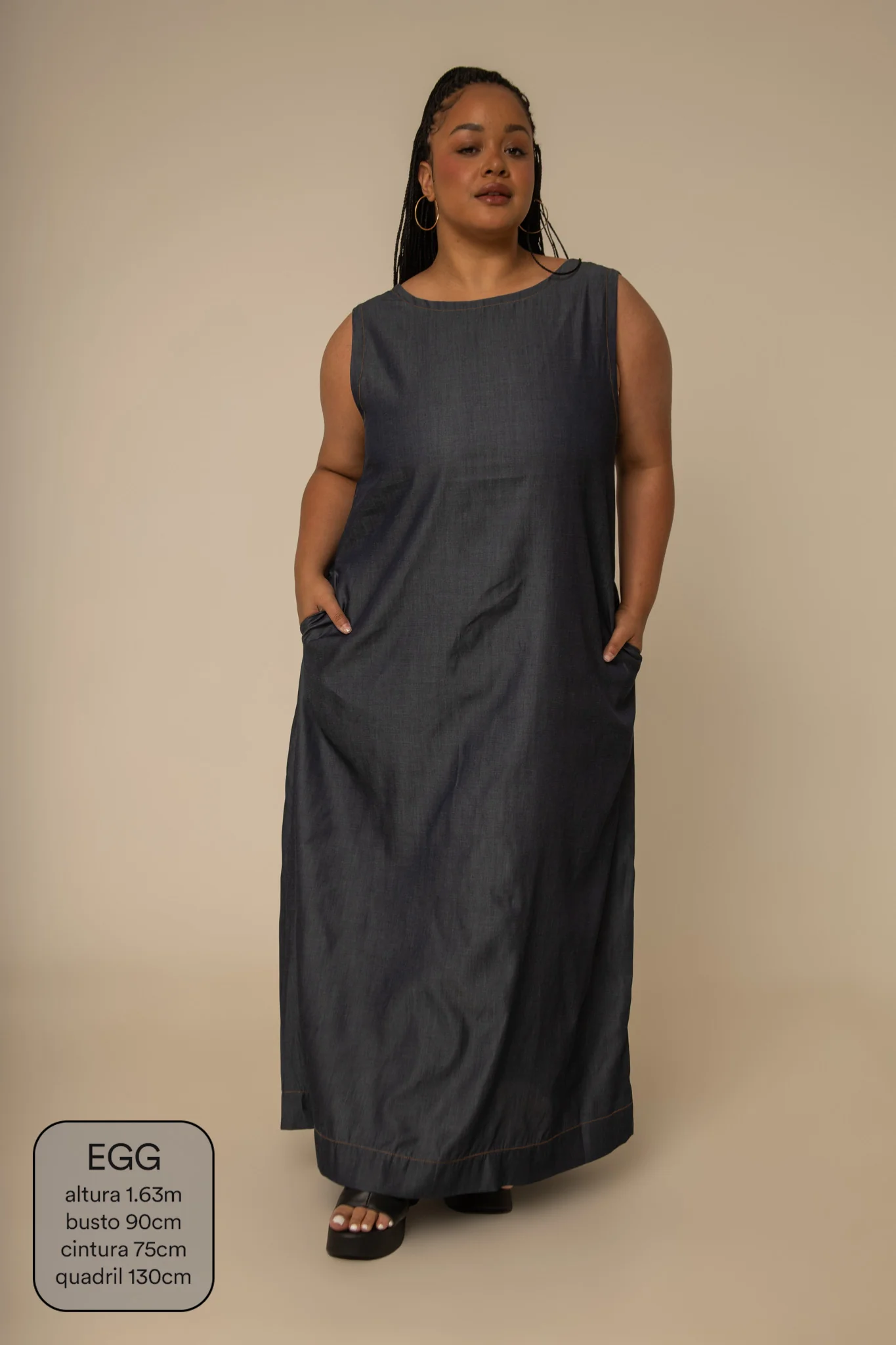 vestido sossego longo jeans - Image 10