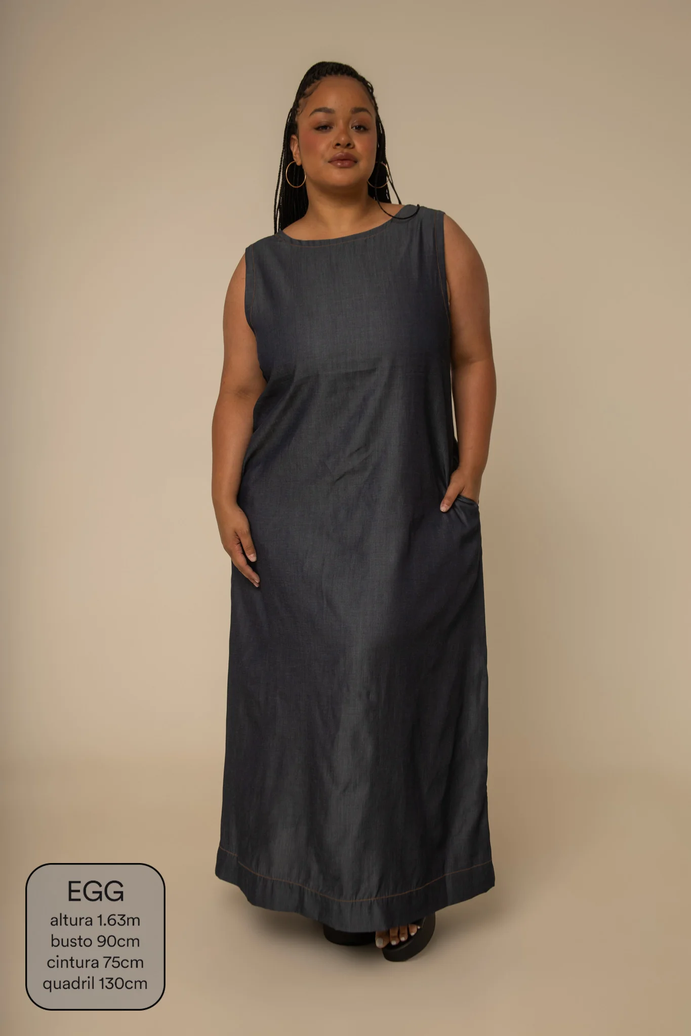 vestido sossego longo jeans - Image 12