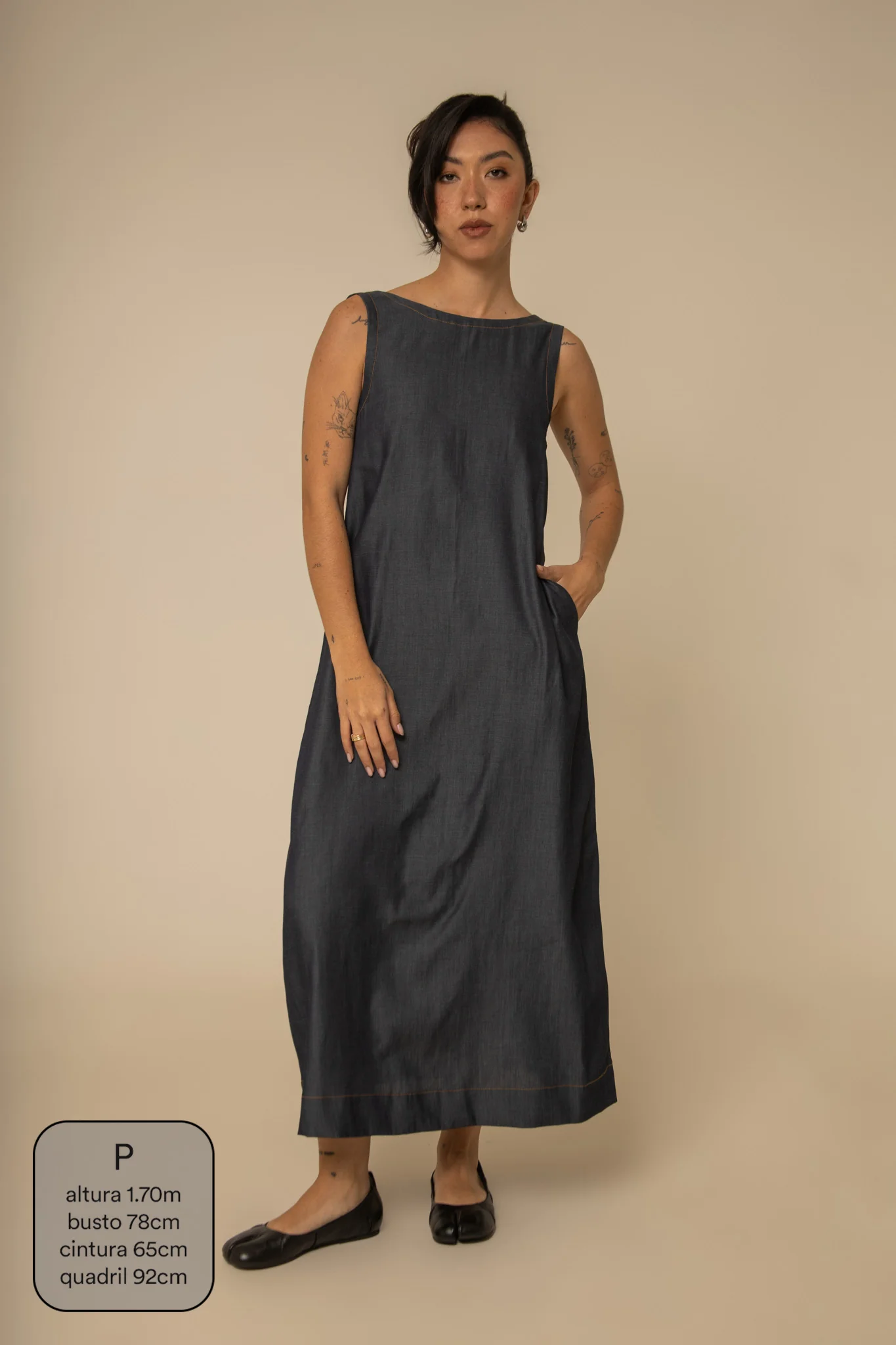 vestido sossego longo jeans - Image 13