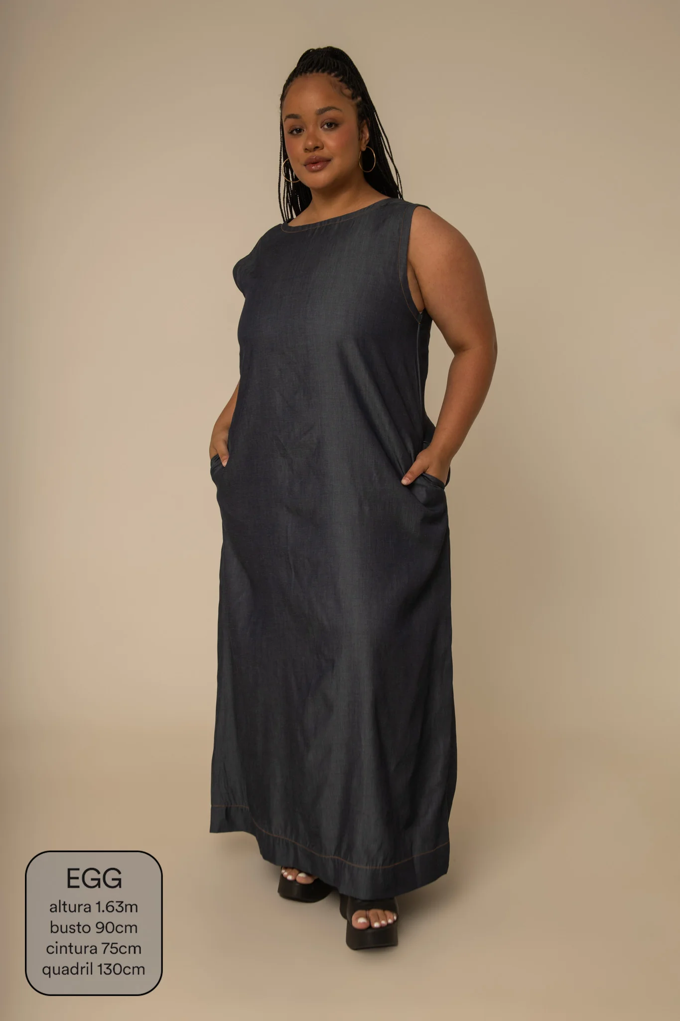 vestido sossego longo jeans - Image 15