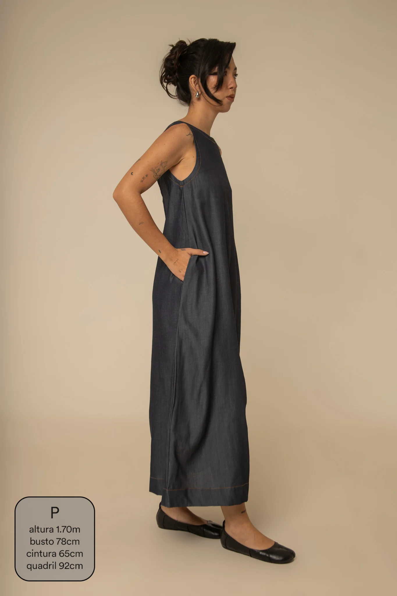 vestido sossego longo jeans - Image 4
