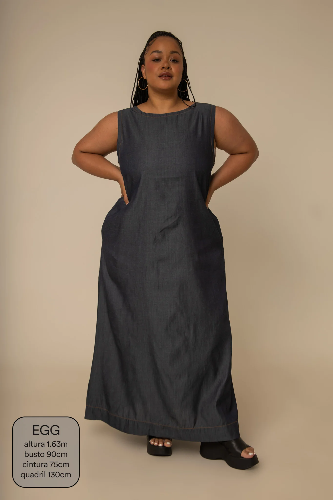 vestido sossego longo jeans - Image 6