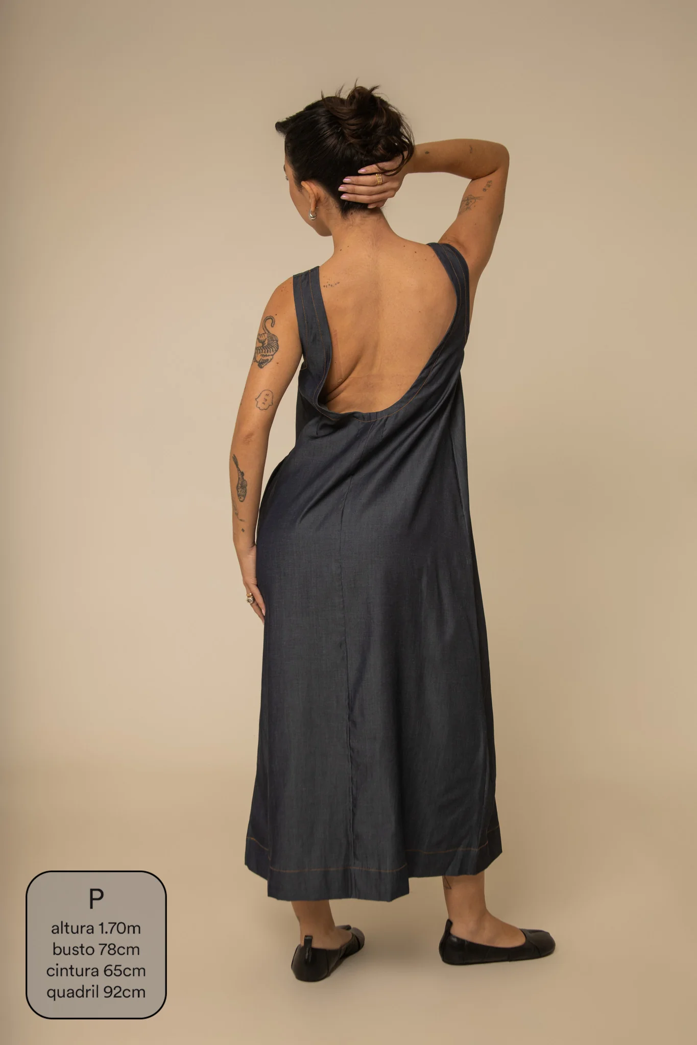 vestido sossego longo jeans - Image 7