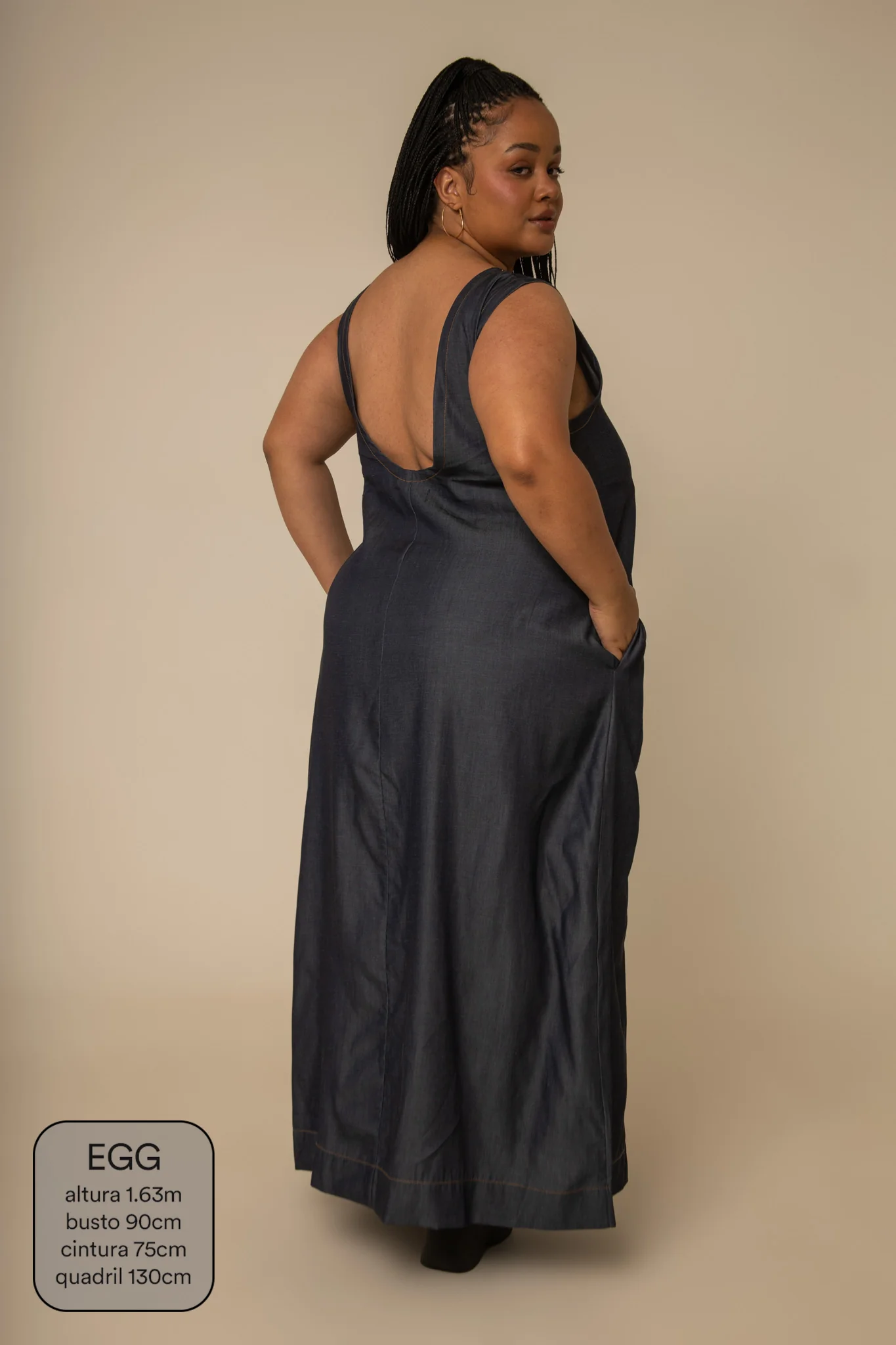 vestido sossego longo jeans - Image 8